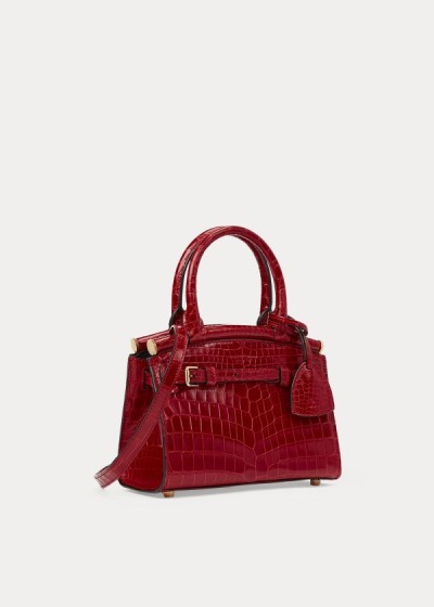 Bolsos De Mano Ralph Lauren Mujer Rojos Oscuro - Alligator Mini RL50 - ISDOR8243